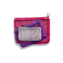 Set mit 3 Taschen/Etuis mit Reißverschluss - halbtransparent lila rosa grau